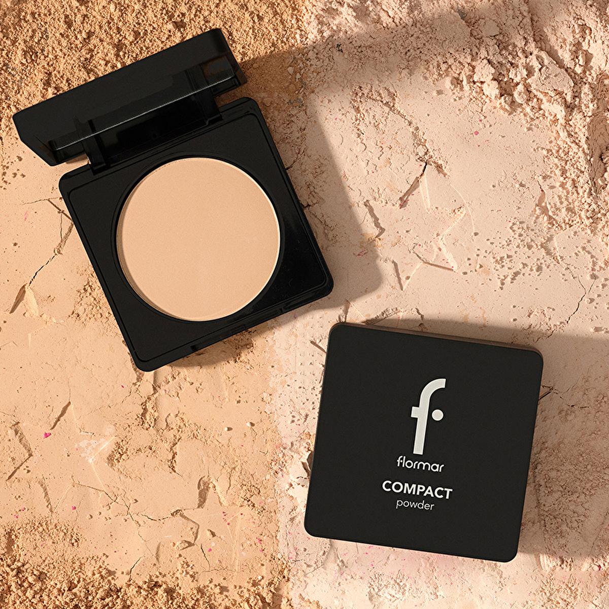 Flormar Compact Powder 092 Medium Soft Peach - Matte Finish, High Coverage Makeup for Natural Look