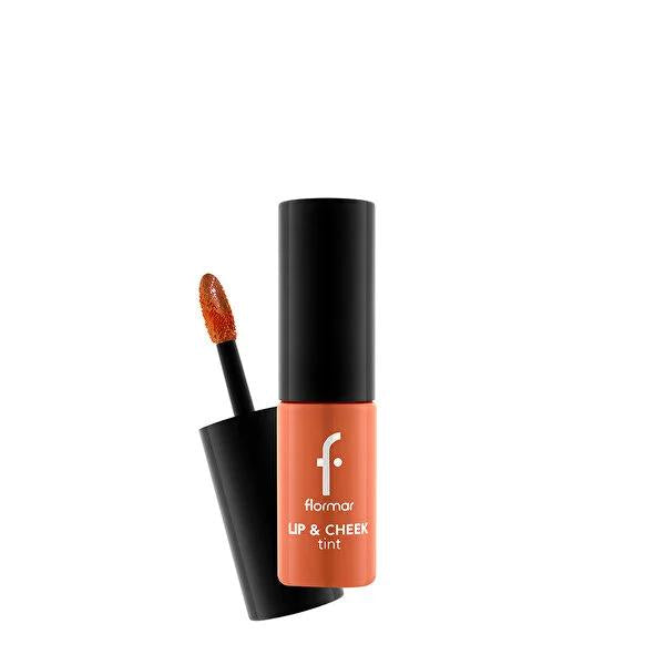 Flormar Tint Lip & Cheek, Natural Makeup, Multi-purpose Cosmetic - Water-based Formula, Matte Finish - 003 Apricot Marmelade