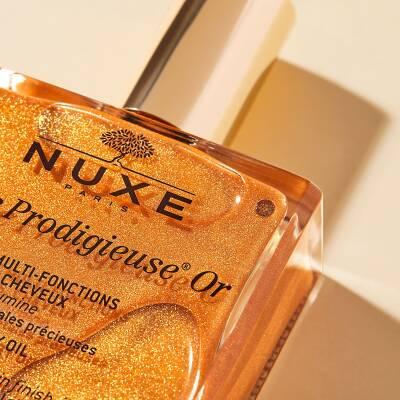 Nuxe Huile Prodigieuse Or: Golden Shimmer Dry Body & Hair Oil for Radiant Skin - Natural, Multi-Purpose, Paraben-Free, Hydrating - 100 ml