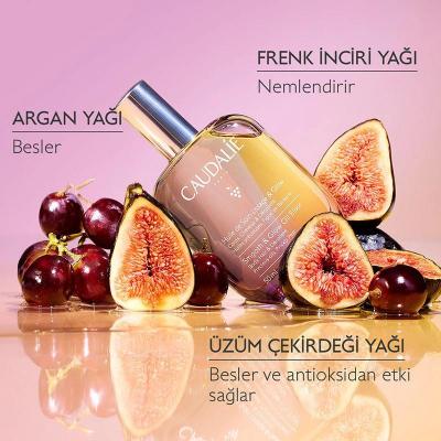 Caudalie Smoothing Radiance Body & Hair Oil: Argan, Grape Seed & Prickly Pear - Vegan, Non-Greasy Body and Hair Elixir for All Skin Types