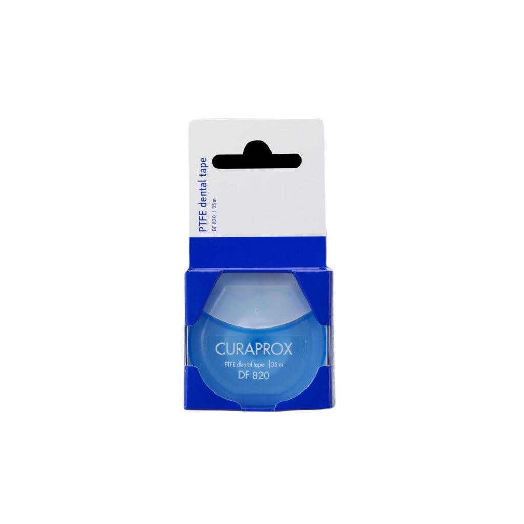 Curaprox DF 820 Teflon Dental Floss: Gentle, Shred-Resistant Floss for Sensitive Gums & Effective Plaque Removal