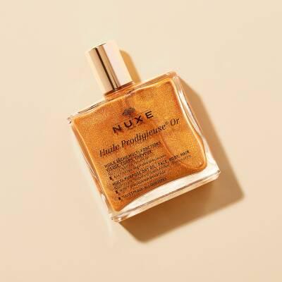 Nuxe Huile Prodigieuse Or: Shimmering Golden Dry Oil for Face, Body & Hair - Natural Multi-Purpose Illuminating Oil