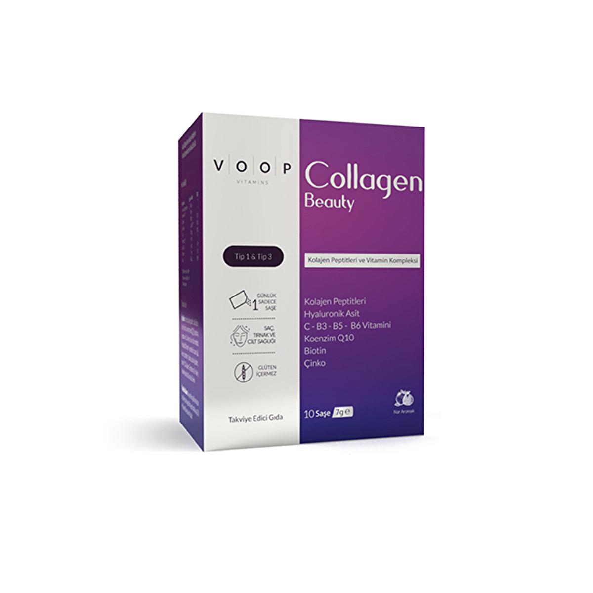 Voop Collagen Supplement - Anti-Aging Beauty Wellness with Hyaluronic Acid & Biotin