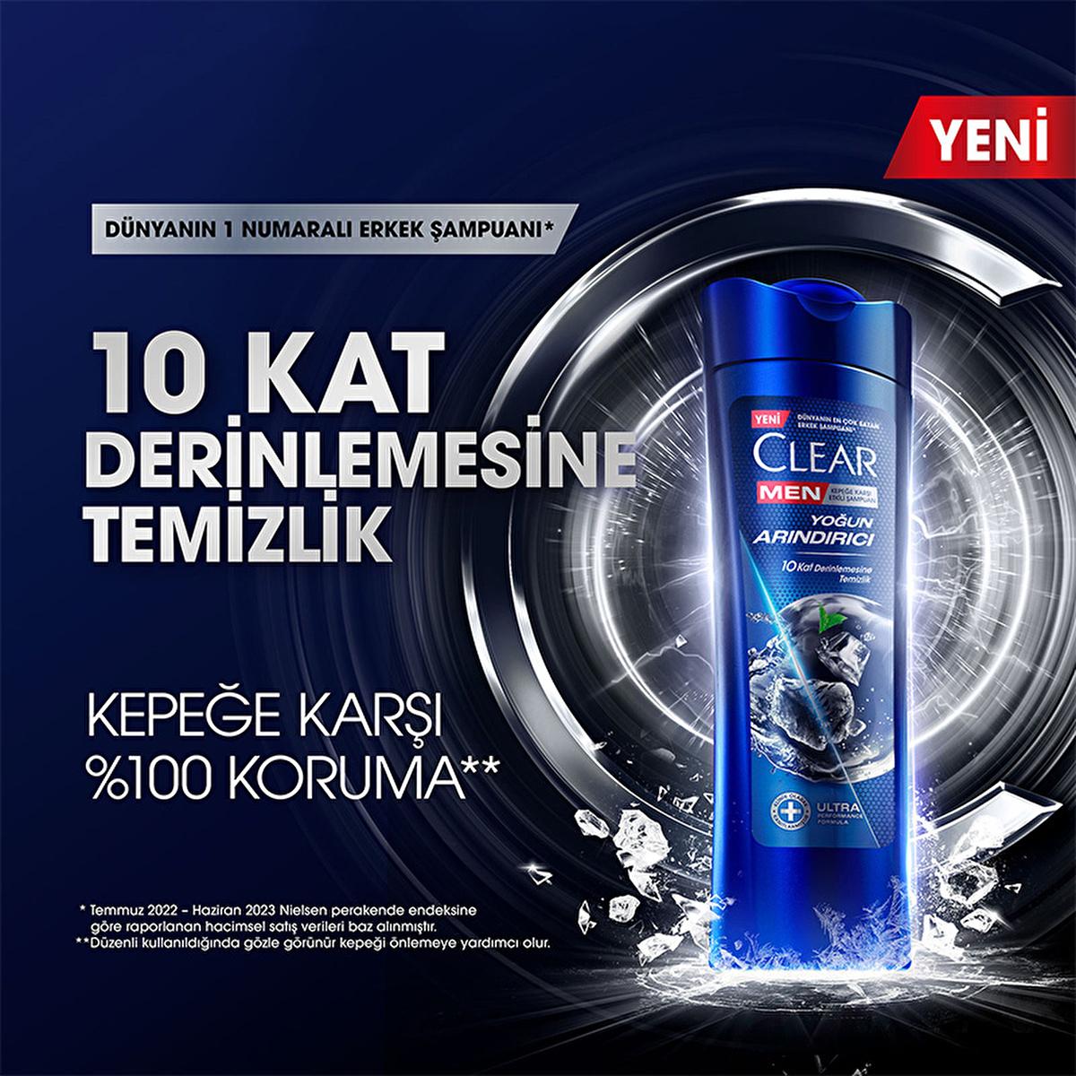 Clear Men Charcoal Dandruff Shampoo - Deep Cleansing Formula for Men | 350 ml
