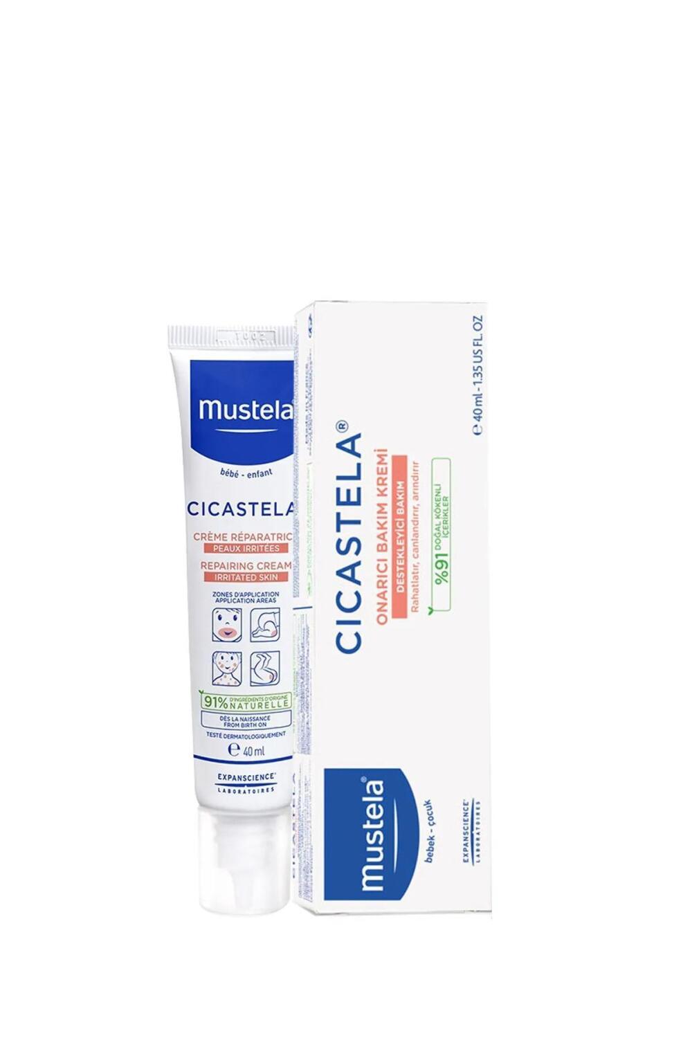 Mustela Cicastela Repairing Baby Care Cream - 40ml, Natural, Dermatologically Tested, Soothing & Gentle for Newborns