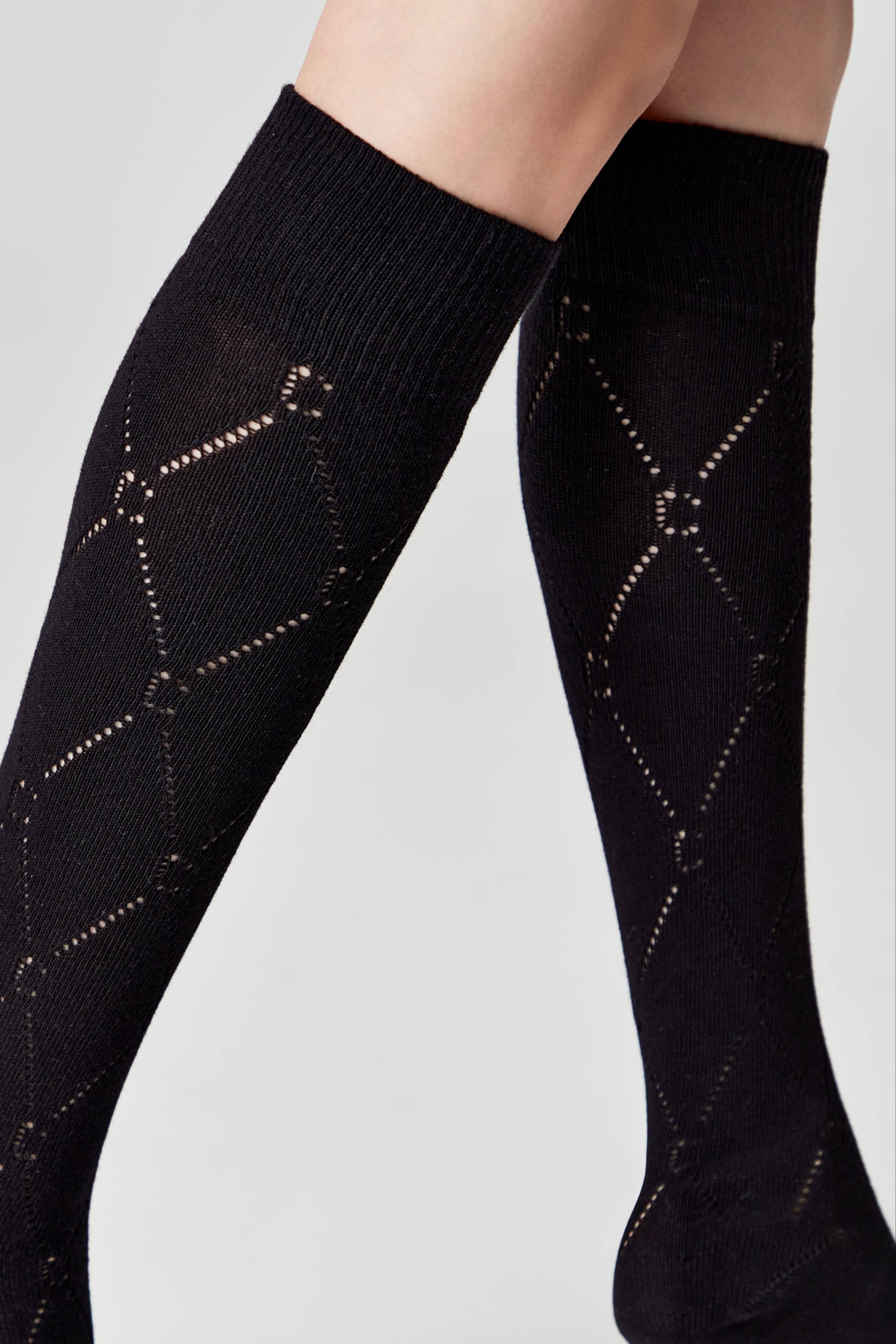 TheRanok.com Cotton Knee Highs Conte Classic 007 — fabric or material detail