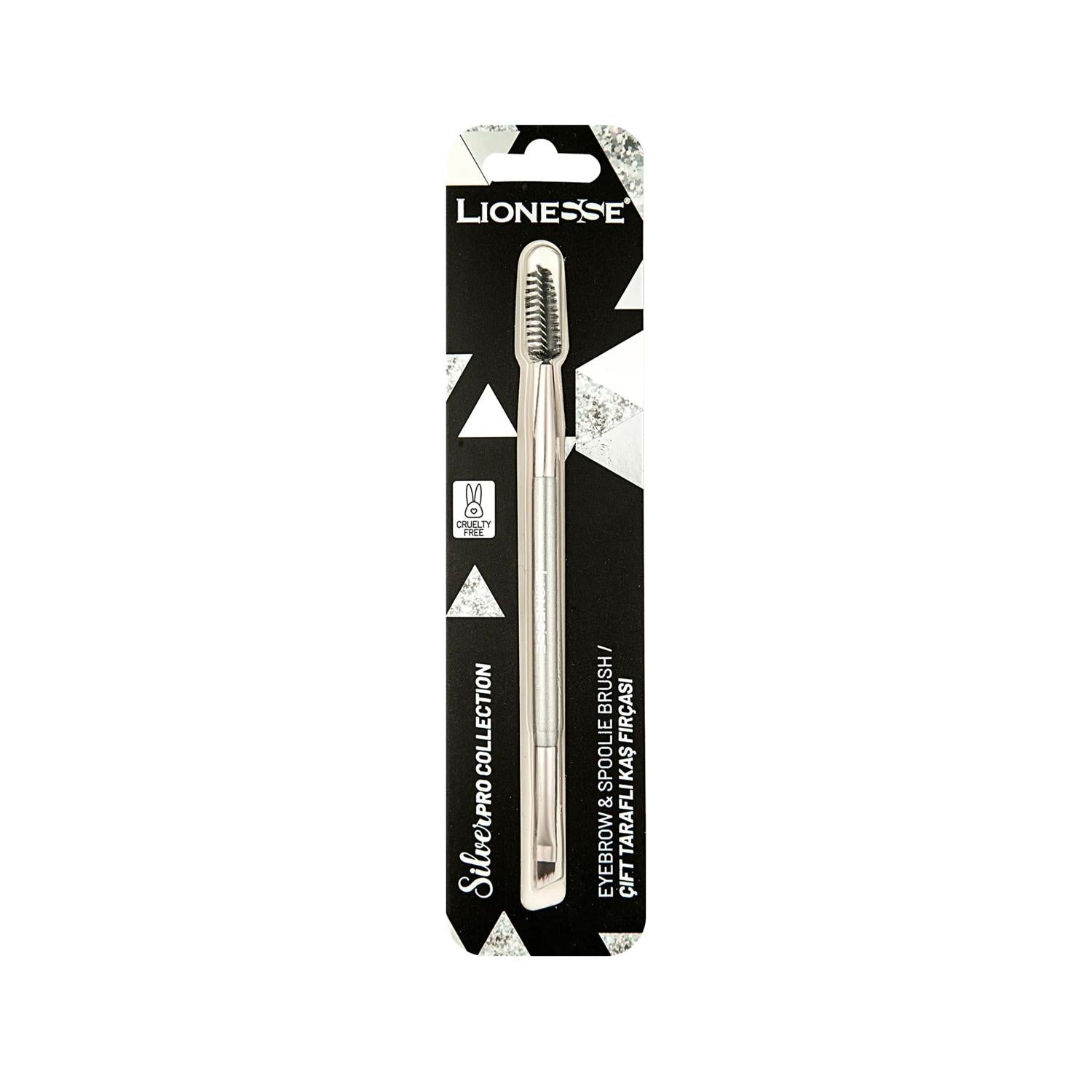 Lionesse Silver Collection Dual-Sided Eyebrow Brush - Luxury Eyebrow Grooming Tool for Precision Shaping