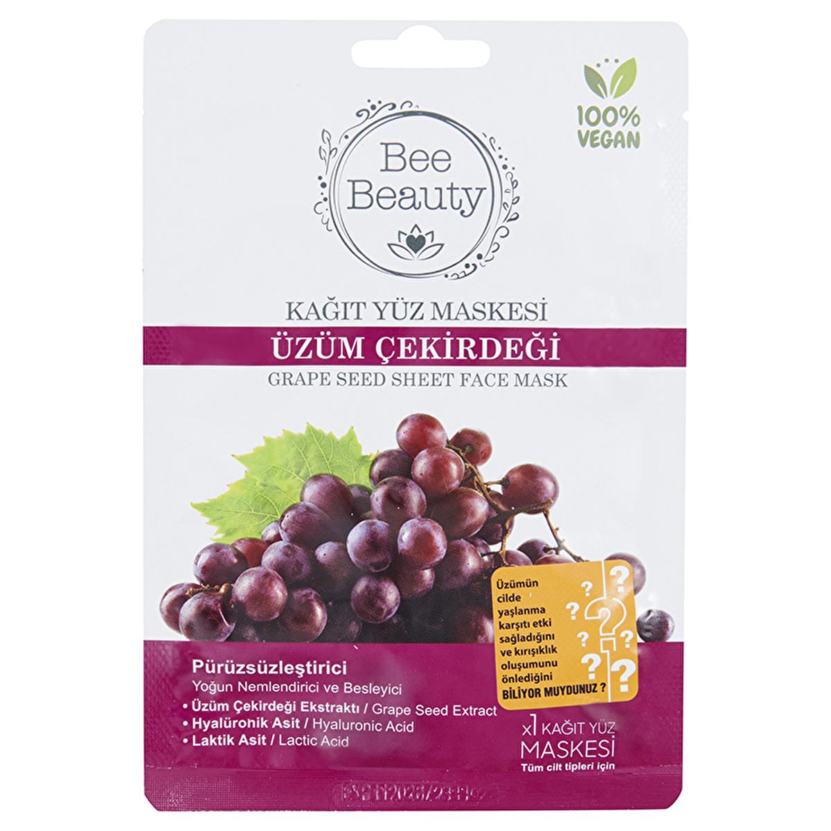 Bee Beauty Grape Seed Face Mask for Hydrated, Radiant Skin - Natural Skincare