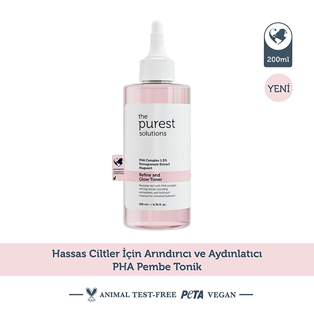 The Purest Solutions PHA Toner for Sensitive Skin - 200ml Natural Skincare with Antioxidants