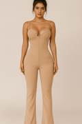 Jacklyn Sweetheart Neckline Stretch Jumpsuit With Rhinestone Details