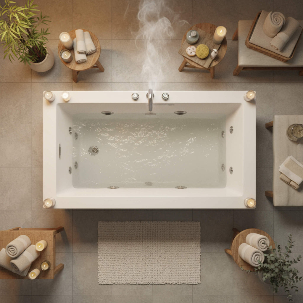 Jacuzzi Elara 72-Inch Rectangle Acrylic Drop-In Whirlpool Bath [JELA7236WLR2XX] (SAK18546) – SAKSBY WHOLESALE, view 3