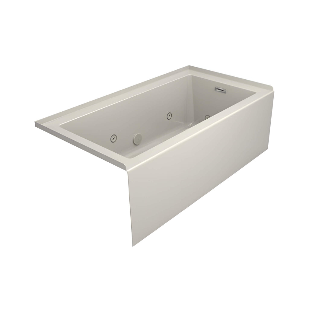 Jacuzzi Linea 60-Inch Luxury 3 Wall Alcove Whirlpool Bath With 8 Adjustable Jets [JLNS6032WRL2XXWW/YY] (SAK19326) – SAKSBY WH