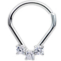 BodyCandy 16G 5/16 Clear CZ Gem Clustered Trio Ellipse Seamless Ring — main product shot