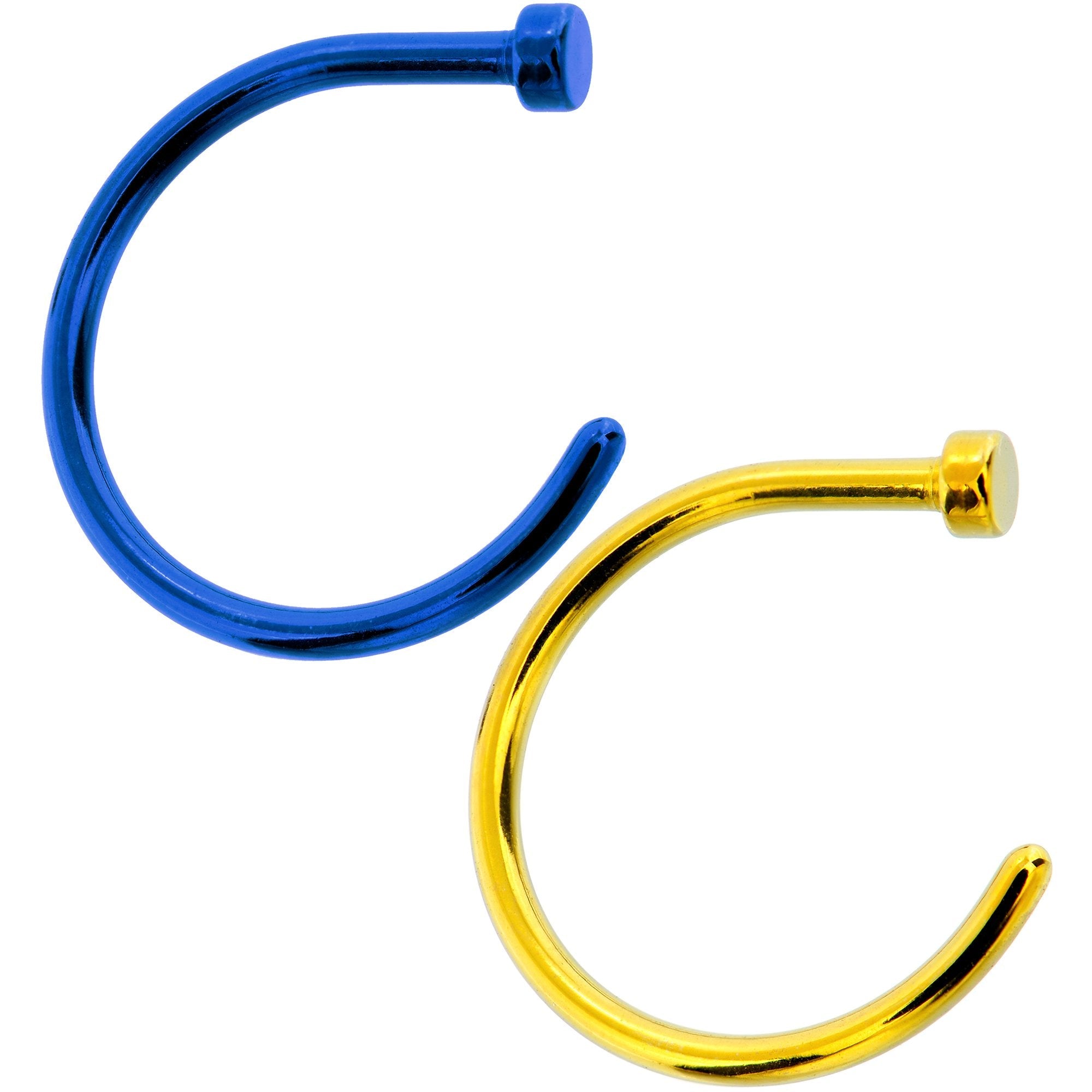 BodyCandy 18G 3/8 Pack Set of 5 Assorted Stainless Steel Nose Hoop Rings — lifestyle context
