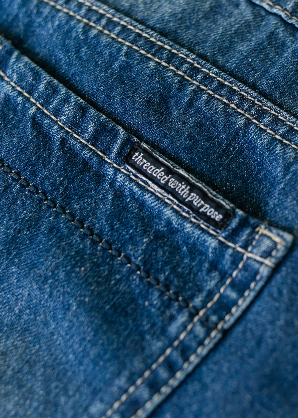Inherit Co. Jennifer A-Line Long Denim Skirt — color detail