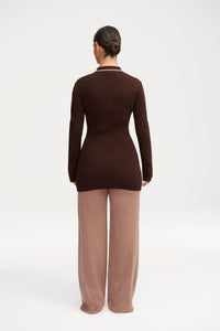 Jenny Ribbed Knit Contrast Trim Top Clothing Veiled 