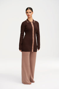 Jenny Ribbed Knit Contrast Trim Top Clothing Veiled 