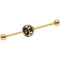 BodyCandy Gold PVD Sun of the Moon Industrial Barbell 38mm — main product shot