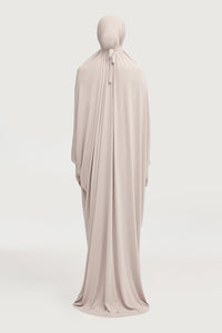 Jersey Cupro Prayer Jilbab Abaya - Stone Abayas Veiled Collection 