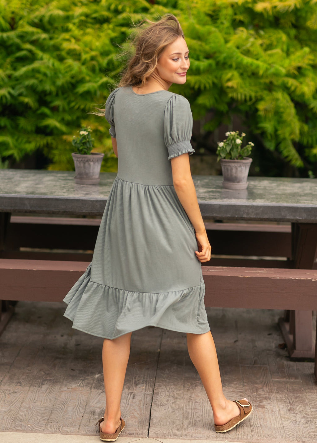 Inherit Co. Jess Short Sleeve Midi Dress - FINAL SALE — alternative angle