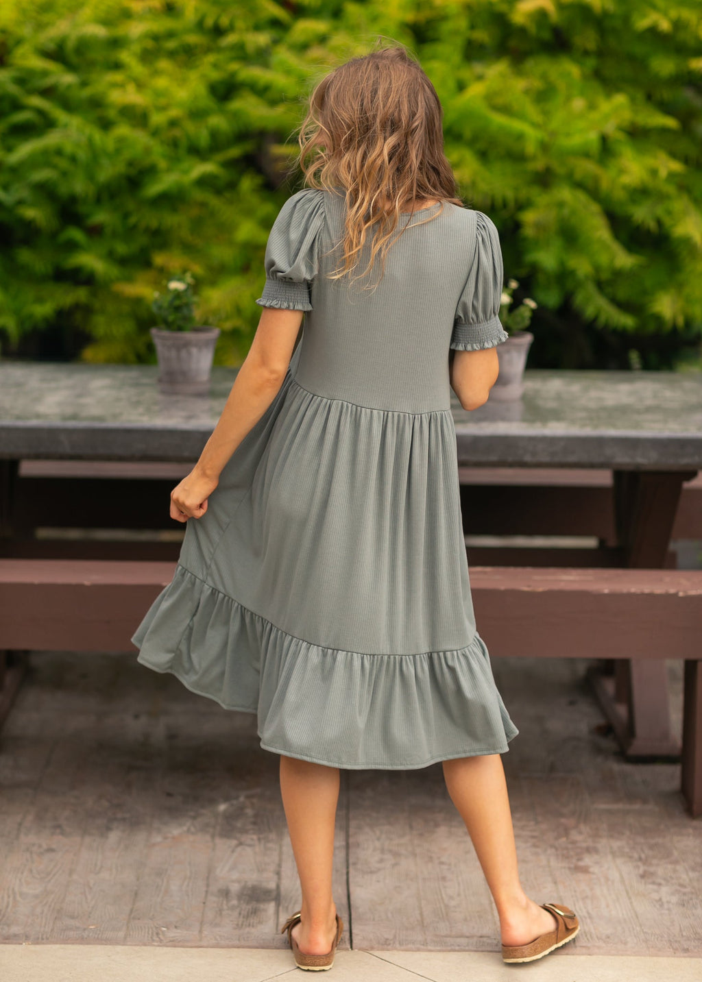 Inherit Co. Jess Short Sleeve Midi Dress - FINAL SALE — in-use photo