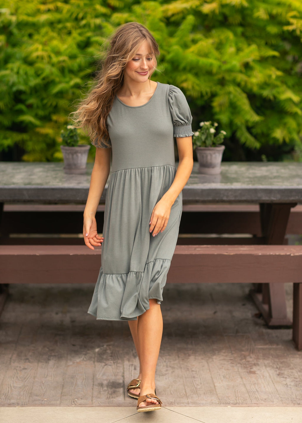 Inherit Co. Jess Short Sleeve Midi Dress - FINAL SALE — detail close-up