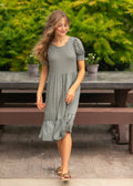 Inherit Co. Jess Short Sleeve Midi Dress - FINAL SALE — detail close-up