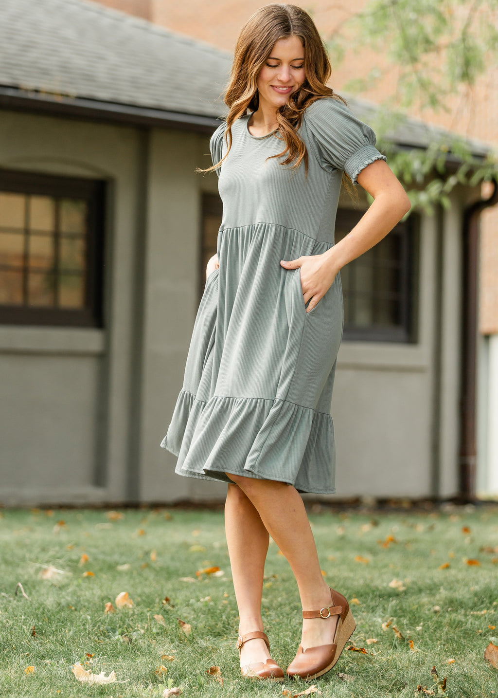 Inherit Co. Jess Short Sleeve Midi Dress - FINAL SALE — side view