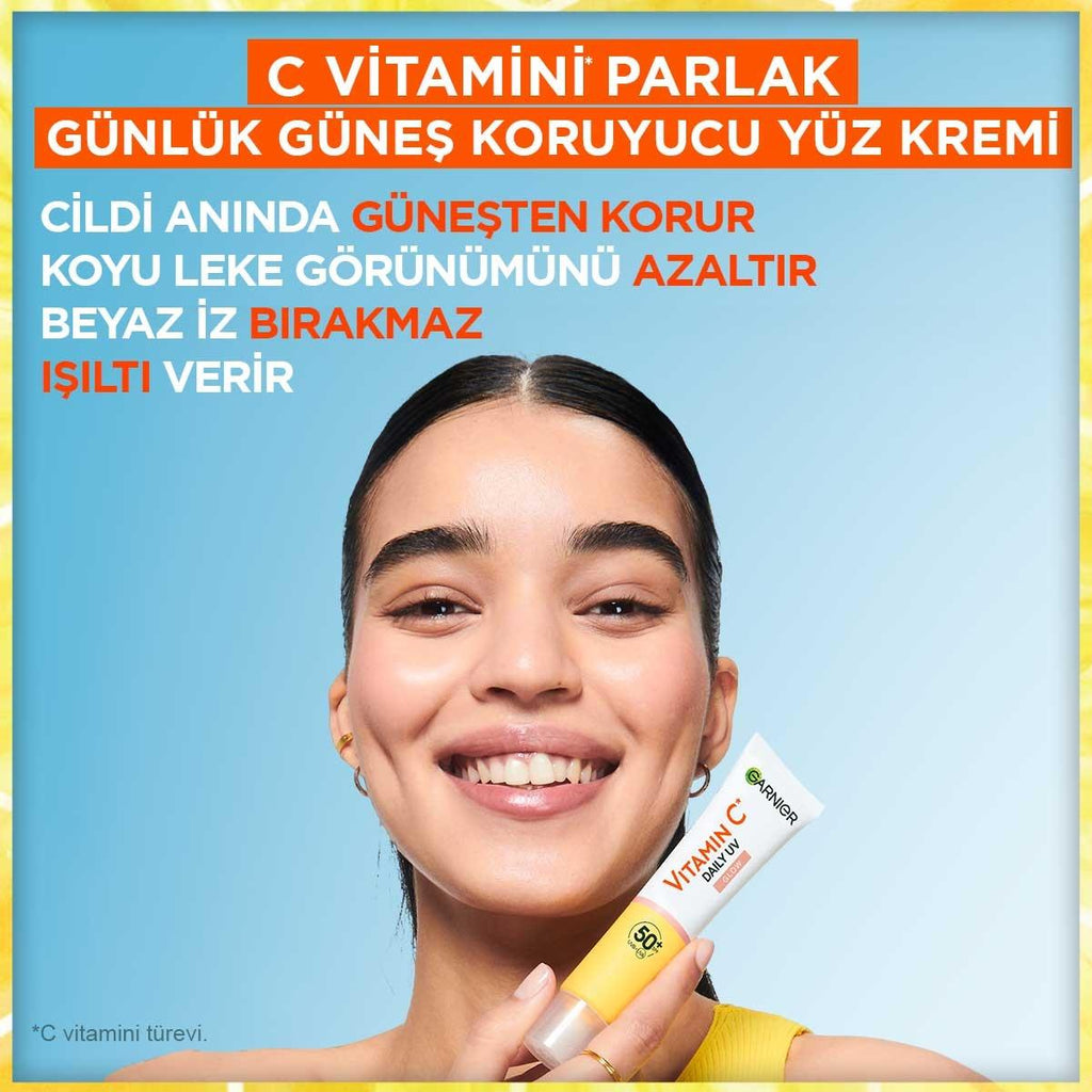 Garnier Daily Face Moisturizer with SPF50+ - Brightening Vitamin C Face Cream for Sensitive Skin