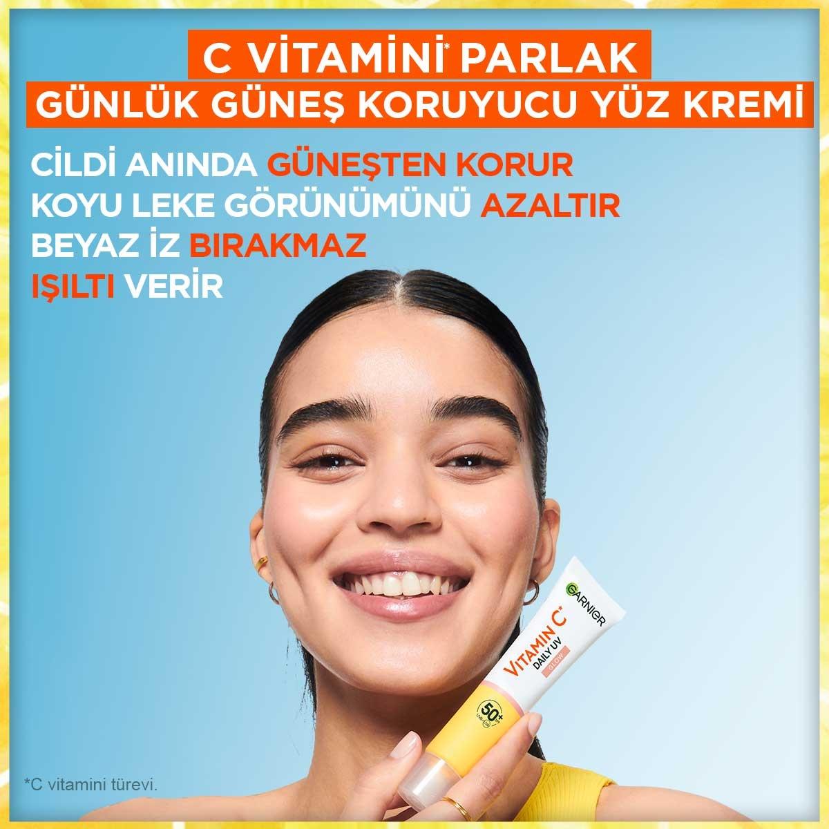 Garnier Daily Face Moisturizer with SPF50+ - Brightening Vitamin C Face Cream for Sensitive Skin
