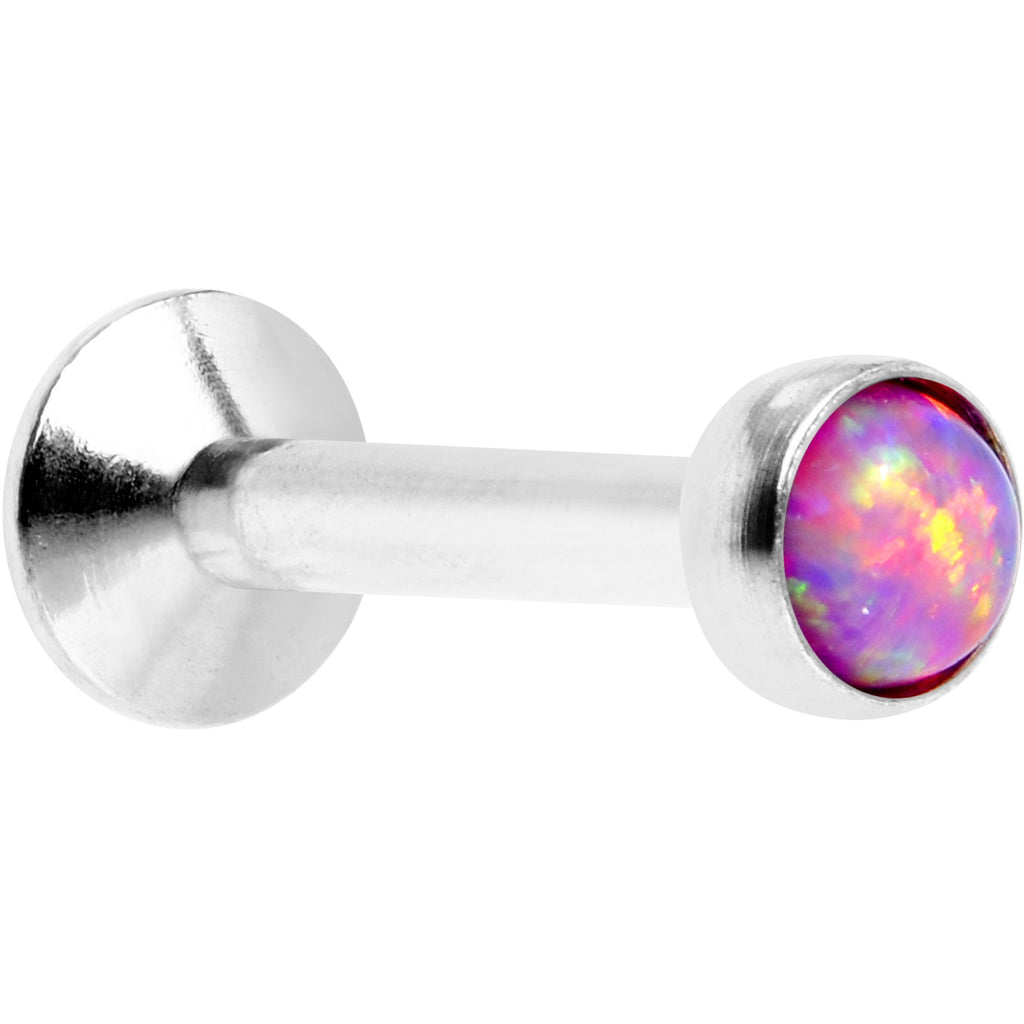 BodyCandy 1/4 Pink Synthetic Opal Internally Threaded Daith Cartilage Tragus — main product shot