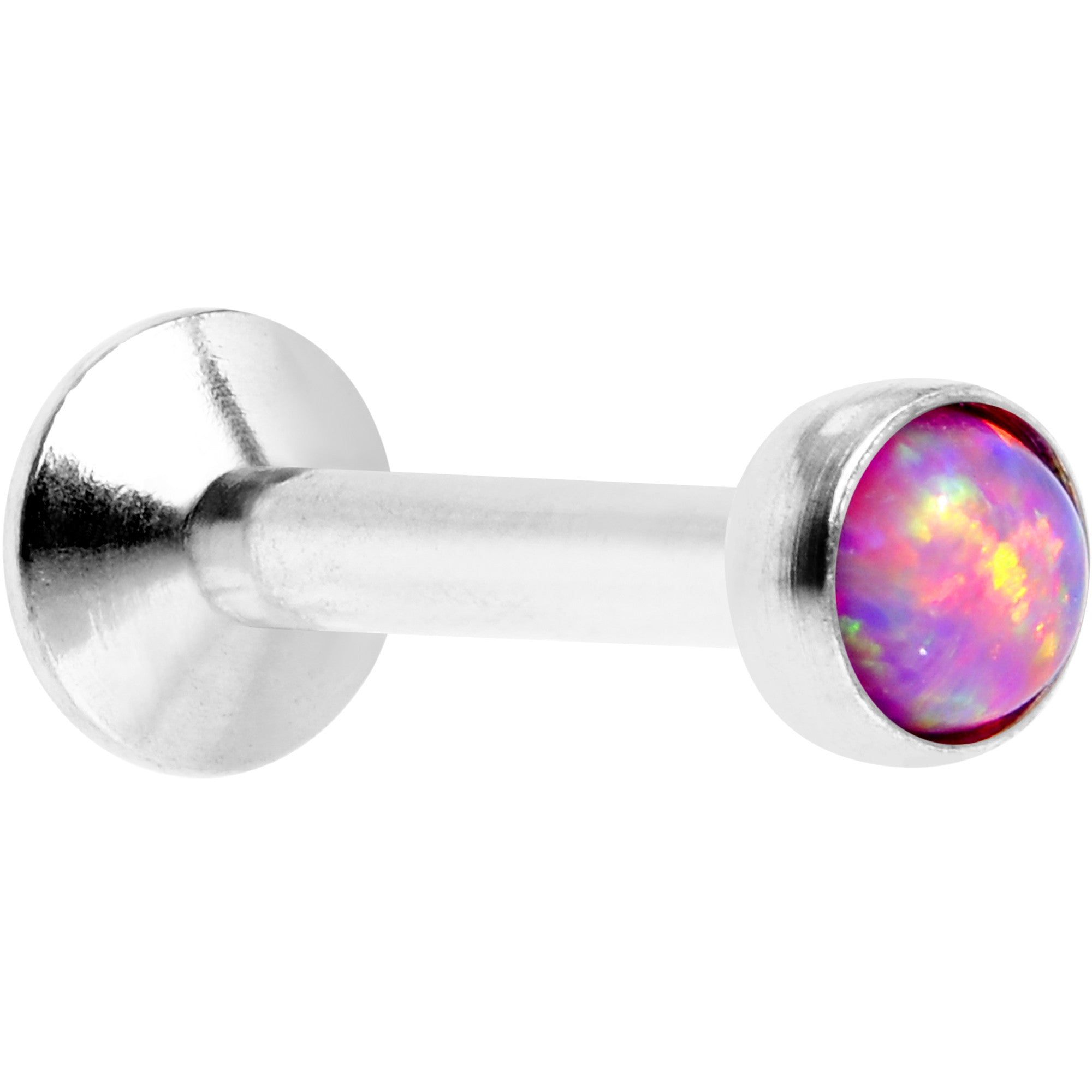 BodyCandy 1/4 Pink Synthetic Opal Internally Threaded Daith Cartilage Tragus — main product shot