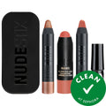 Huda Beauty Sunset Nudes 3-Piece Makeup Set - Vegan, Cruelty-Free, Gluten-Free for Natural Bronzed Glow