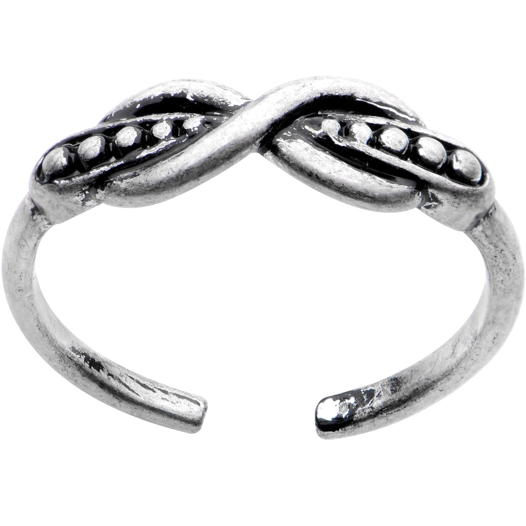 BodyCandy Silver Plated Infinity Braid Toe Ring — main product shot