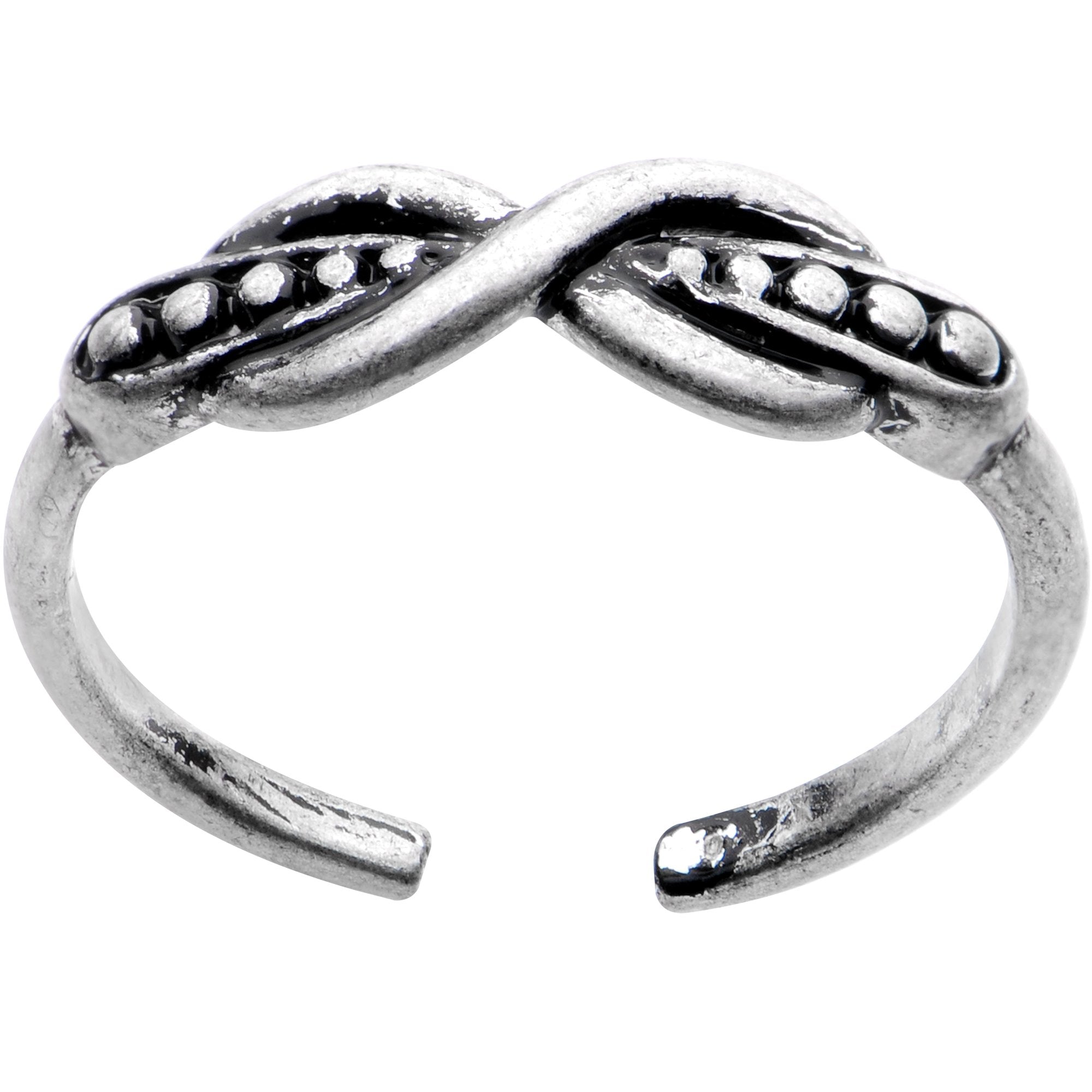 BodyCandy Silver Plated Infinity Braid Toe Ring — main product shot
