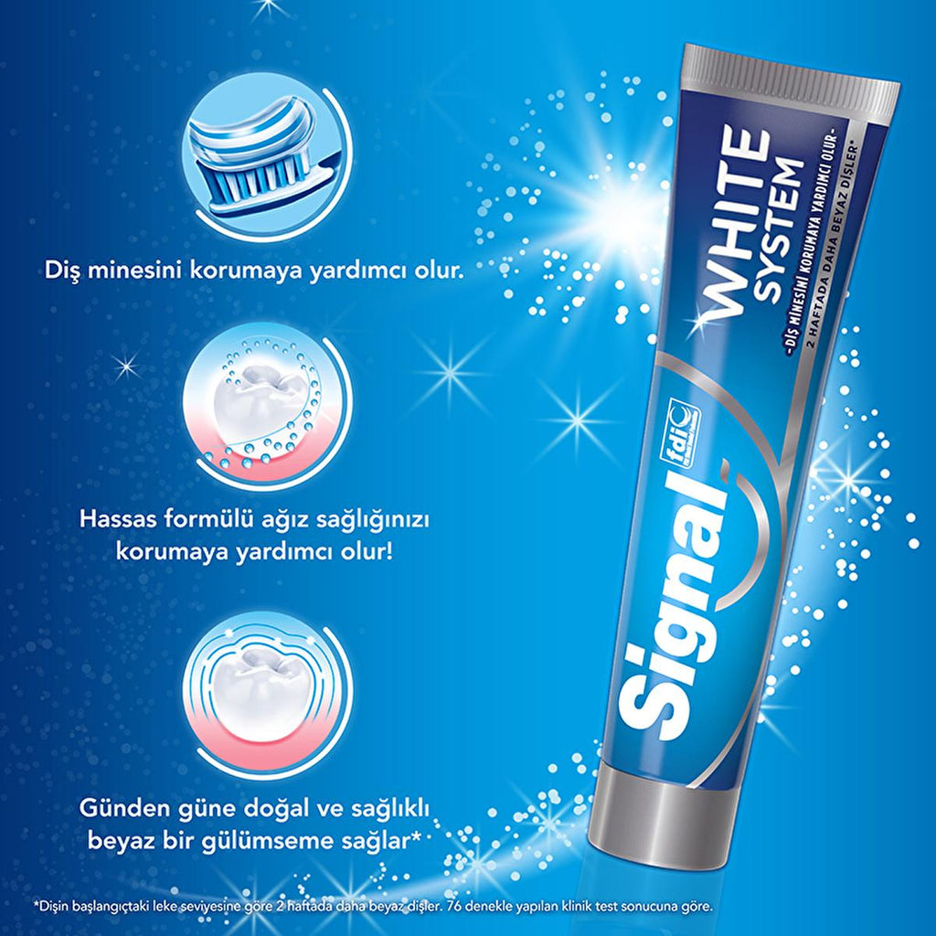 Signal White Now Teeth Whitening Toothpaste: Instant & Long-Lasting White Smile, Removes Stains, Promotes Dental Hygiene - Complete Oral Care