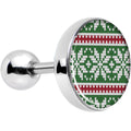 BodyCandy 16G 1/4 Green Red Christmas Sweater Tragus Cartilage Earring — main product shot