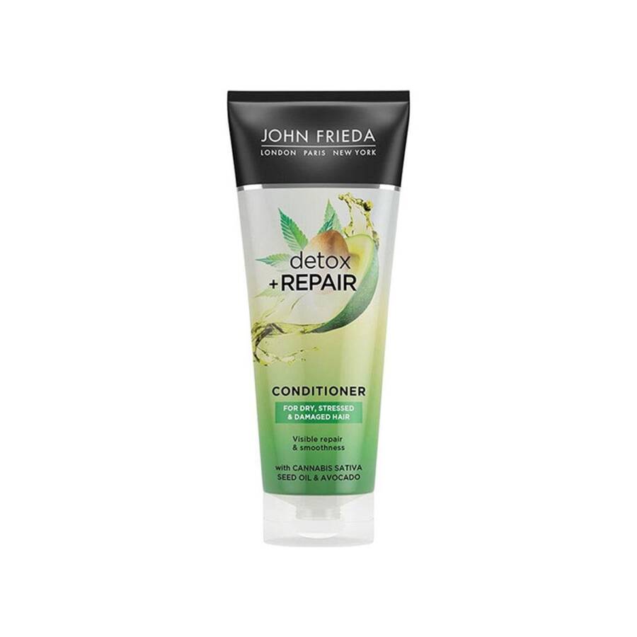 John Frieda Detox & Repair Hair Conditioner - Deeply Cleanses, Repairs & Moisturizes Damaged Hair - Sulfate, Paraben & Cruelty-Free - 8.45 fl oz