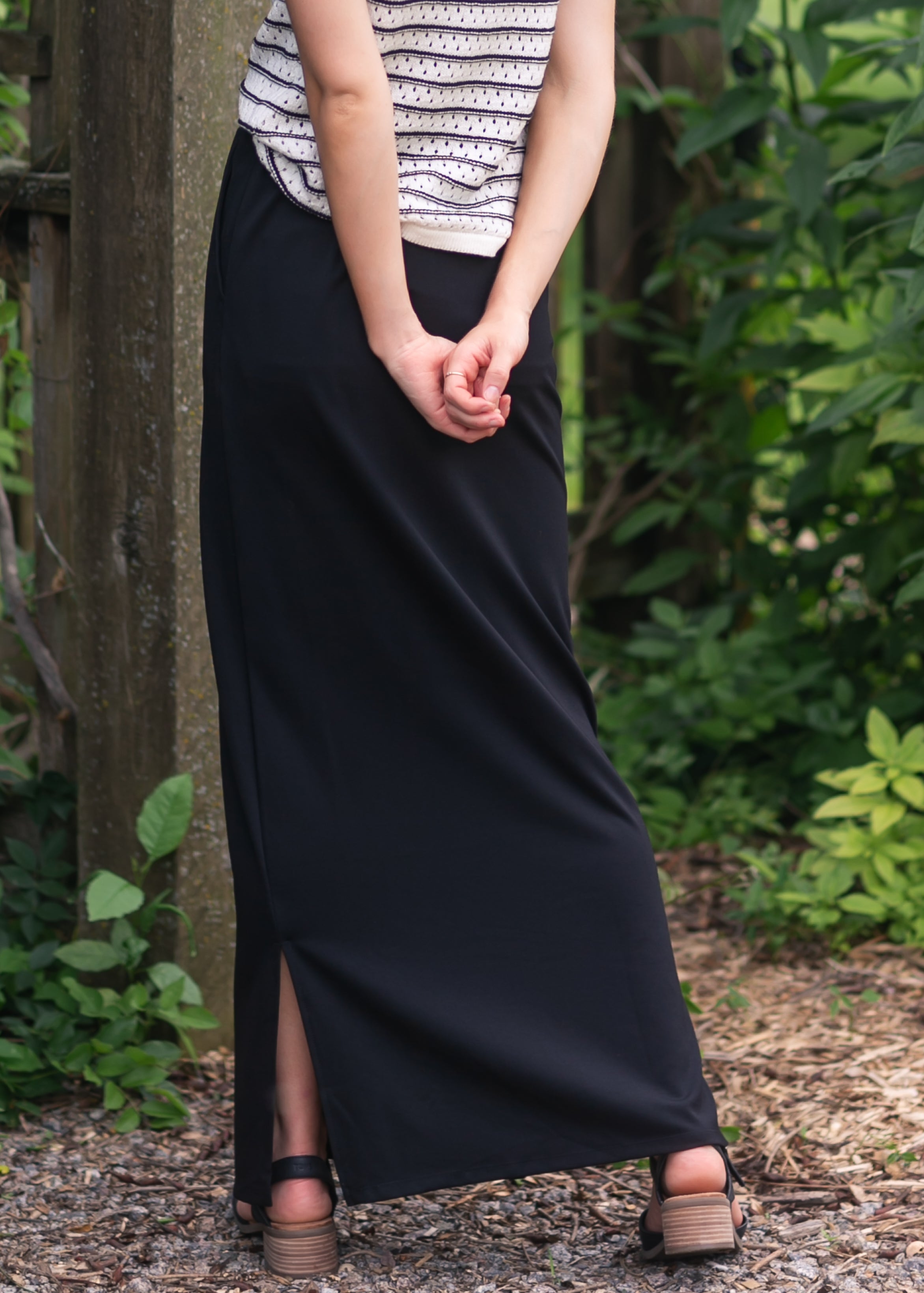 Inherit Co. Jordan Knit Maxi Skirt — fabric or material detail