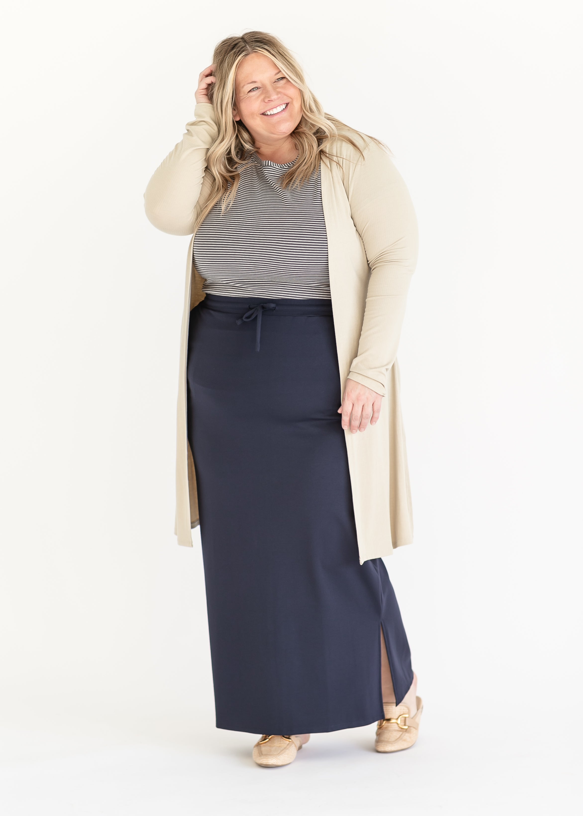 Inherit Co. Jordan Knit Maxi Skirt — fabric or material detail