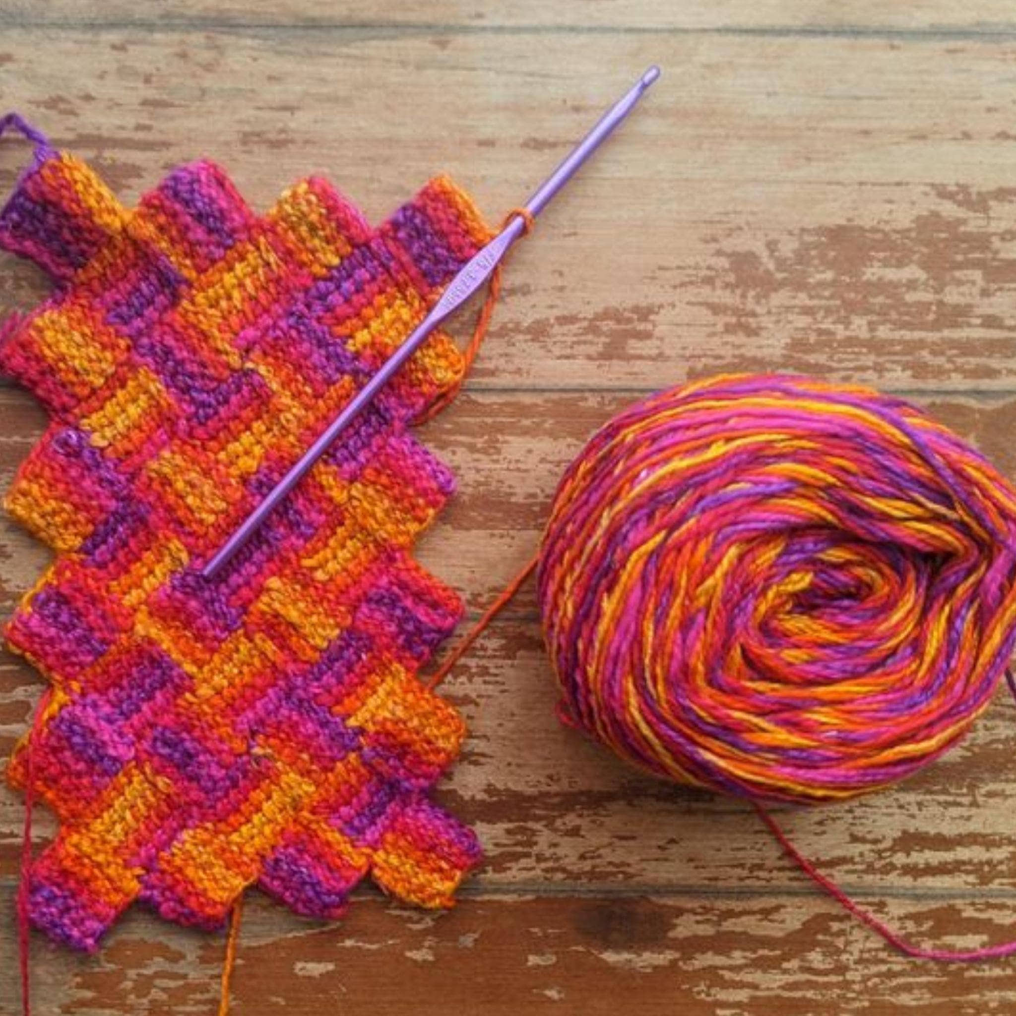 Darn Good Yarn Darn Good Yarn Journey Recycled Silk Yarn — Darn Good Yarn branding close-up