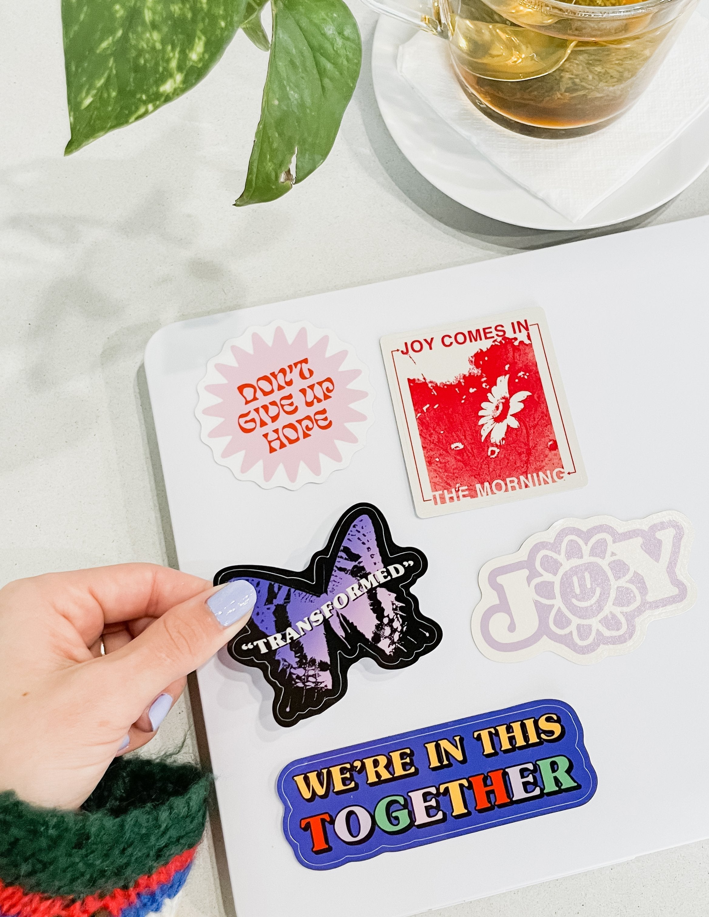 Elevated Faith JOY Sticker Pack — detail close-up