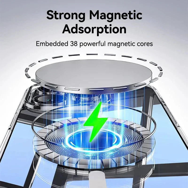 Joyroom Magnetic Case For iPhone 16 15 Pro Max Case Anti Yellow Transparent Cover For iPhone 16 Pro Wireless Charger Thin Cover