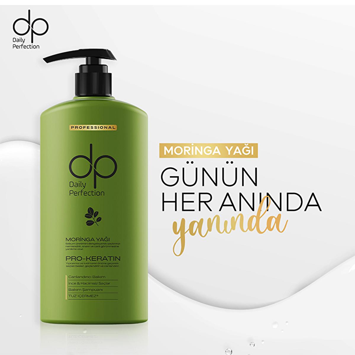 DP Moringa Oil Shampoo: Salt-Free, Keratin & Biotin Infused for Hair Strengthening, Shine & Anti-Hair Loss - 425ml