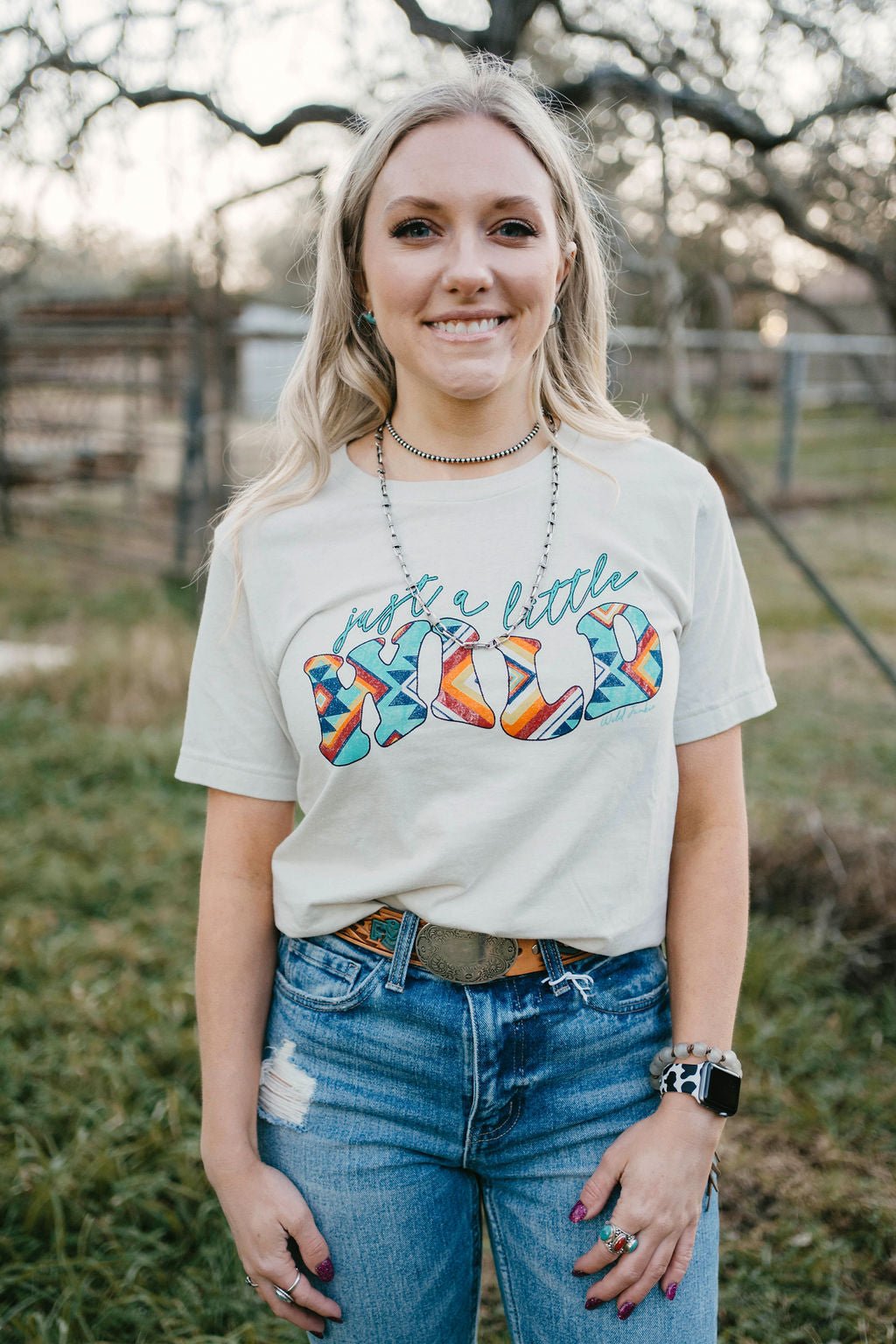 Wild Junkie Just a Little Wild Aztec Graphic T-shirt — detail shot 6