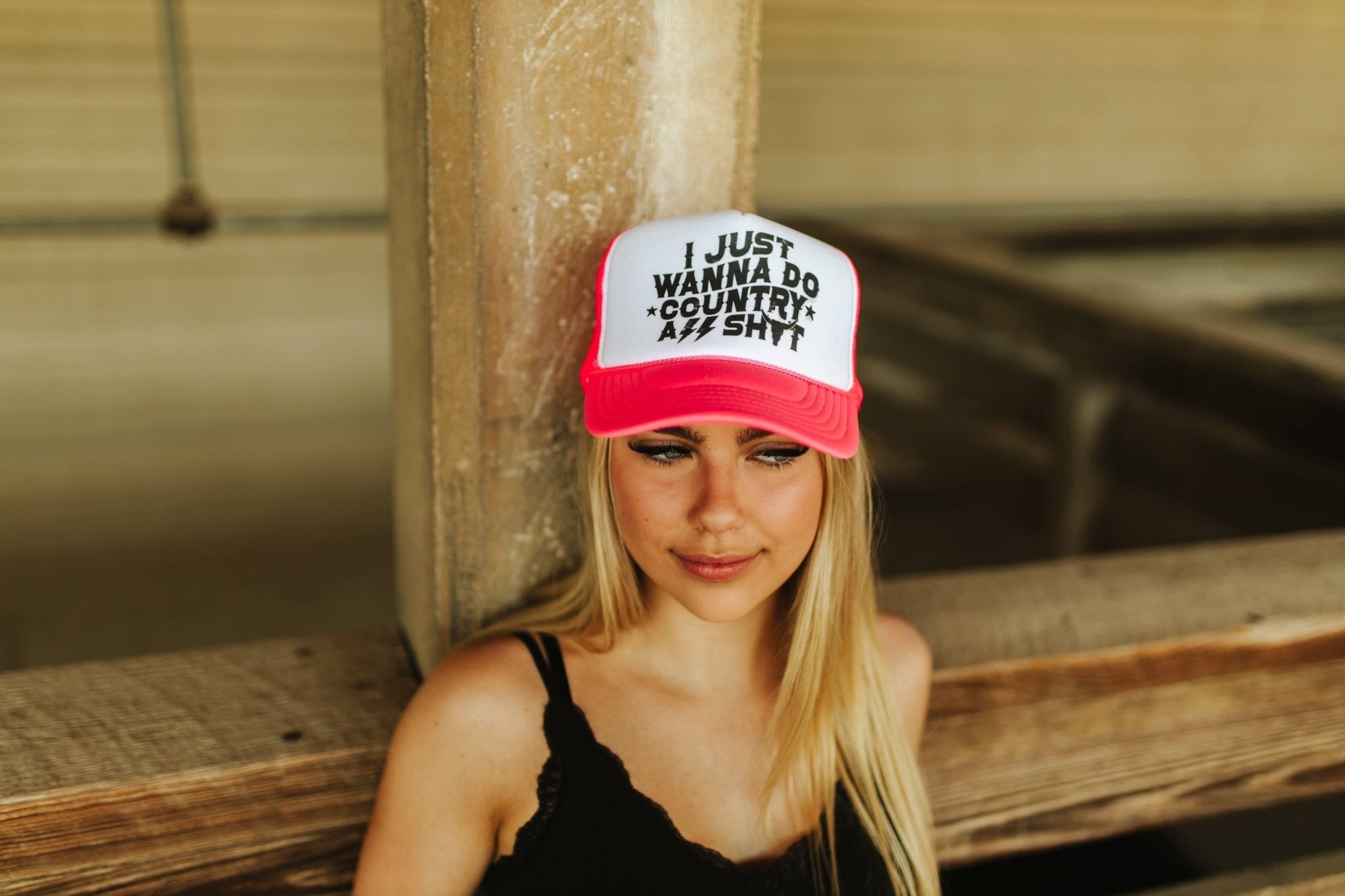 Wild Junkie Just Wanna Do Country Ass Shit Trucker Hat — main product shot