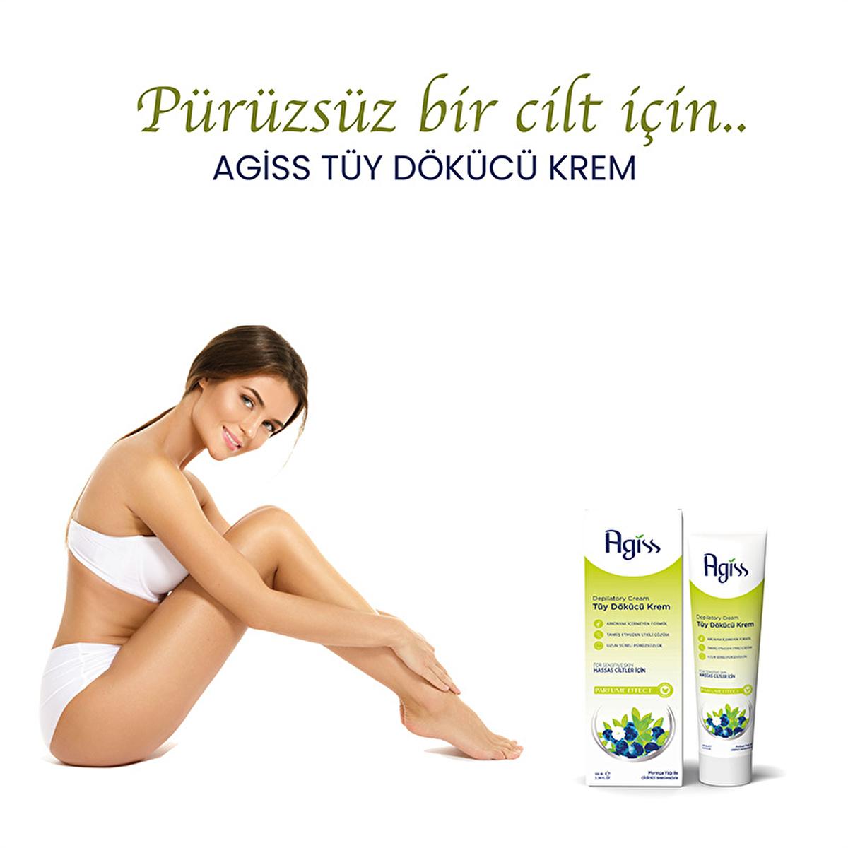 Agiss Hair Removal Cream for Sensitive Skin - 3.38 fl oz, Ammonia-Free, Clinically Tested