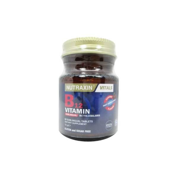 Nutraxin Vitamin B12 Supplement 1000mcg Methylcobalamin - 60 Tablets for Energy and Neurological Health