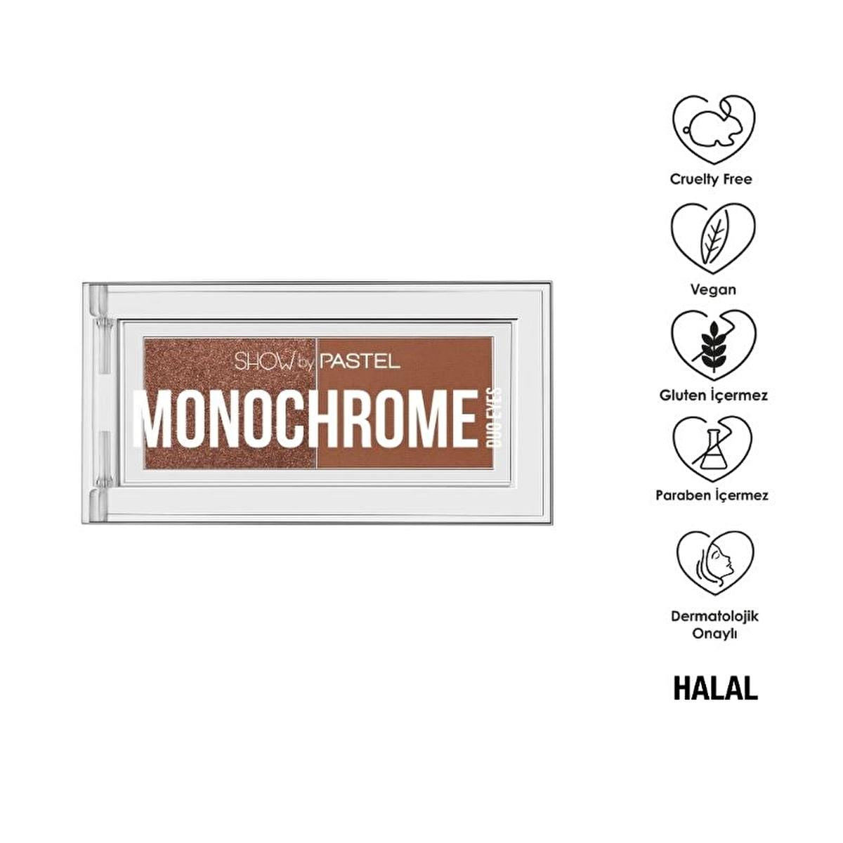 Show by Pastel Monochrome Duo Eyeshadow Palette - Cruelty-Free, Natural Tones, Portable Makeup