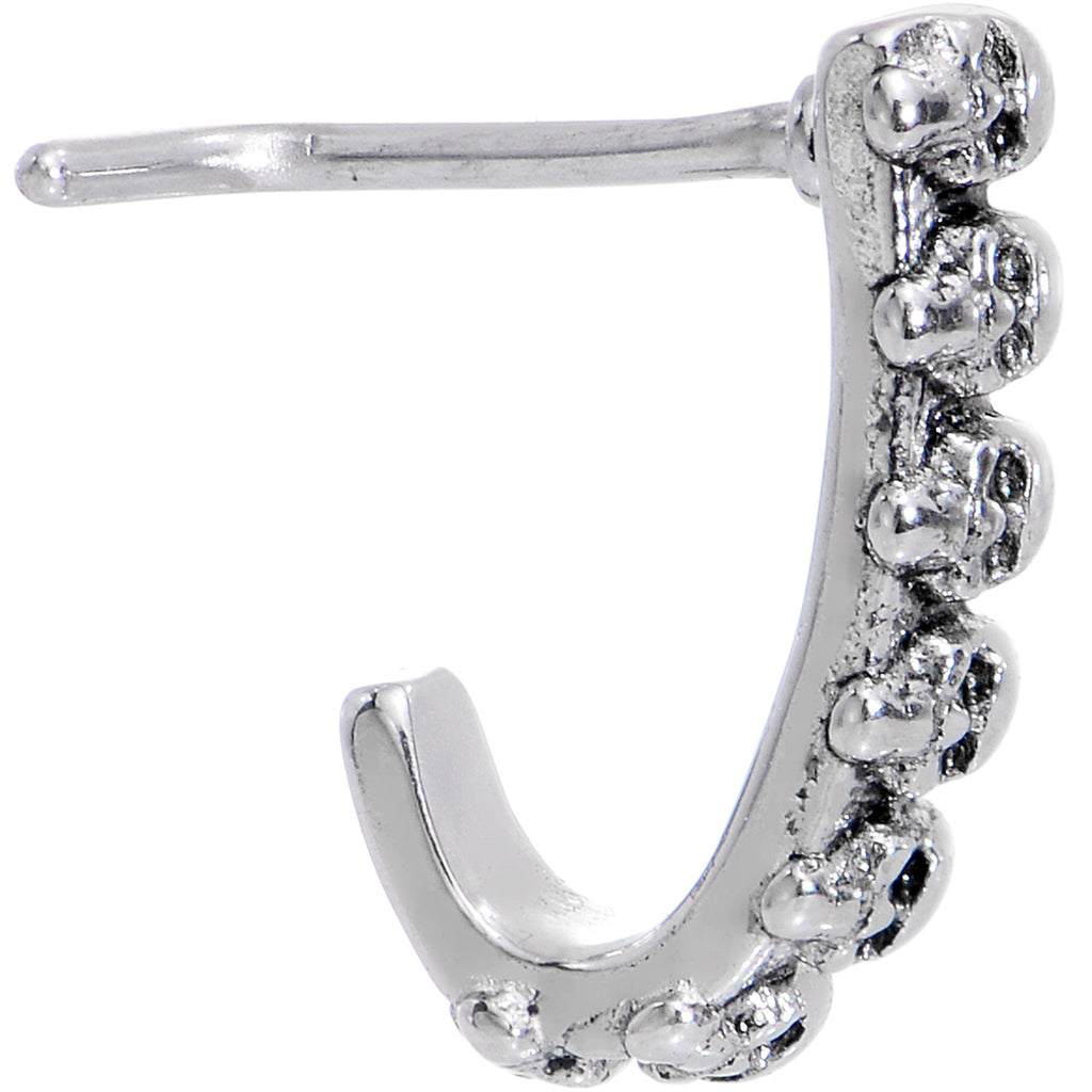 BodyCandy 20G Halloween Scary Skulls Faux Hoop L Shaped Nose Ring — detail close-up